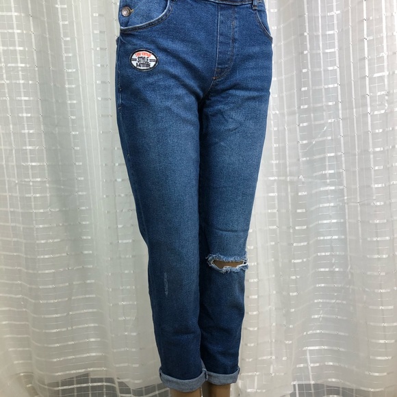 Bershka Distress Denim Overall Small - Picture 3 of 8